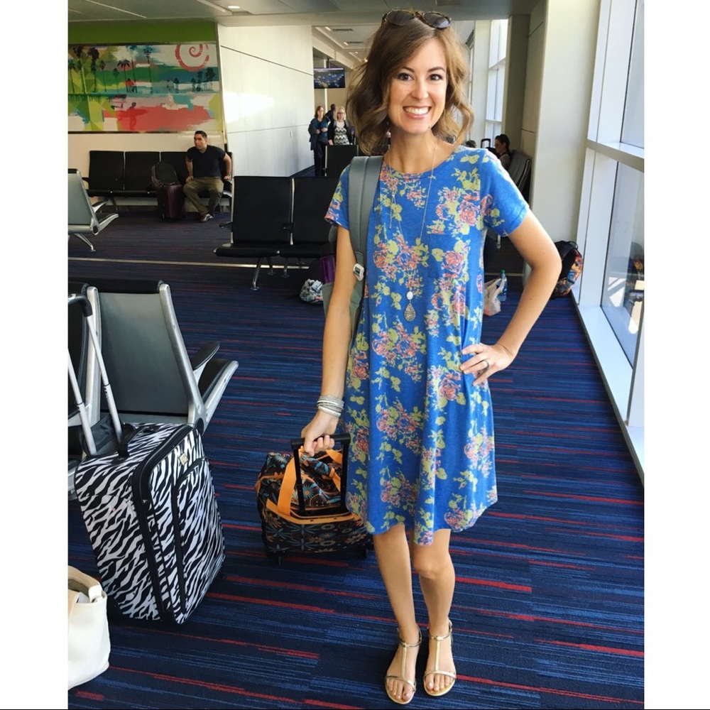 Blue Floral LuLaRoe Carly Dress